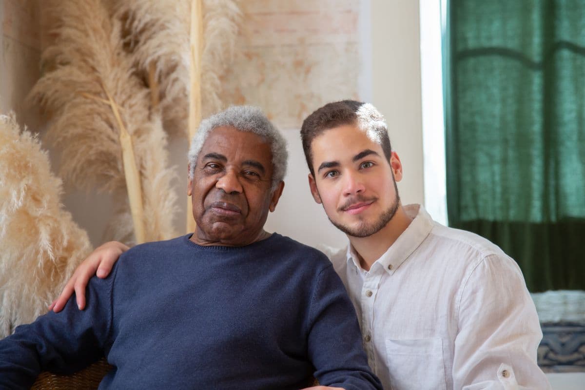 Caregiver assisting a senior at home